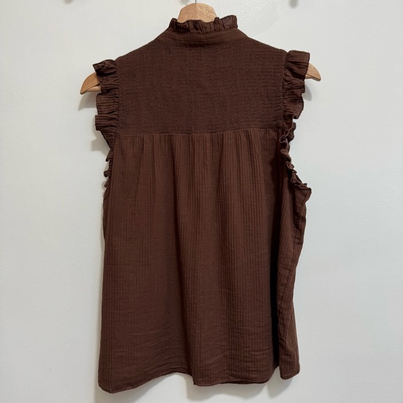 J. Crew Soft Cotton Gauze Ruffle Garden Top Medium - Picture 6 of 11